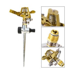 Metal 360 rotation Spike Adjustable Automatic Rotating Watering sprinkler