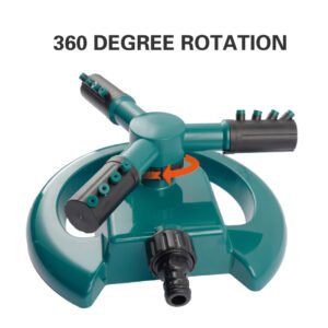 Garden Water Sprinkler 3-arm  plastic nozzle with circle base