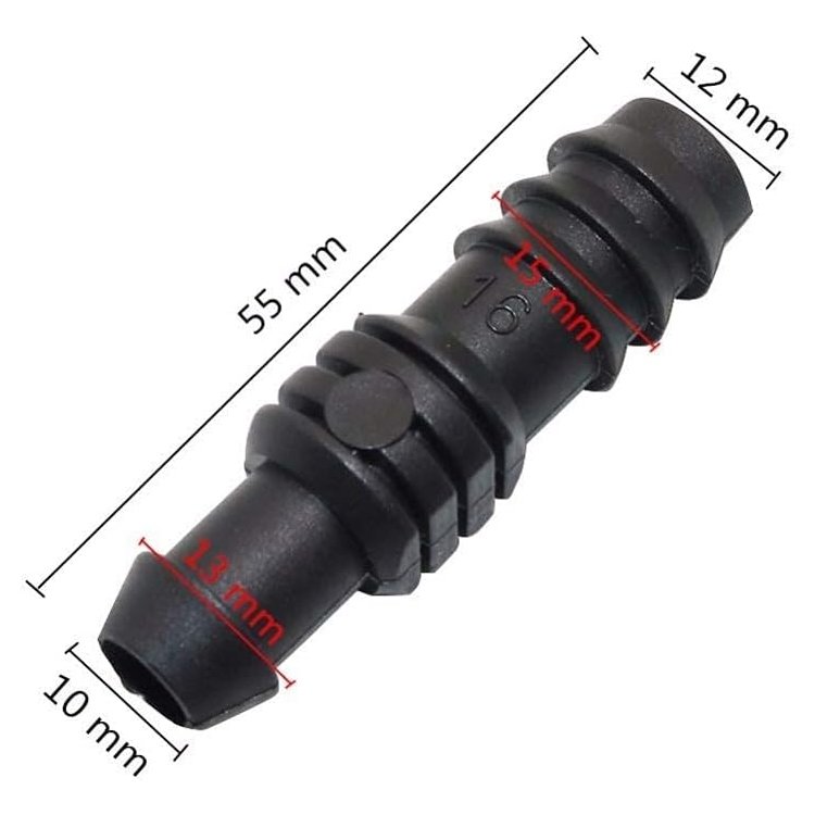 12mm to 16mm Barbed Straight Hose Connector