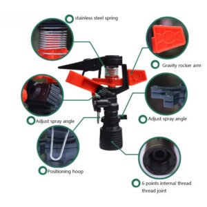 8010C-2 Red 3/4'' Female Impact Sprinkler