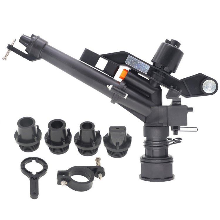 Long range 1.5 Inch Black Plastic Rain Gun Sprinkler for farm irrigation