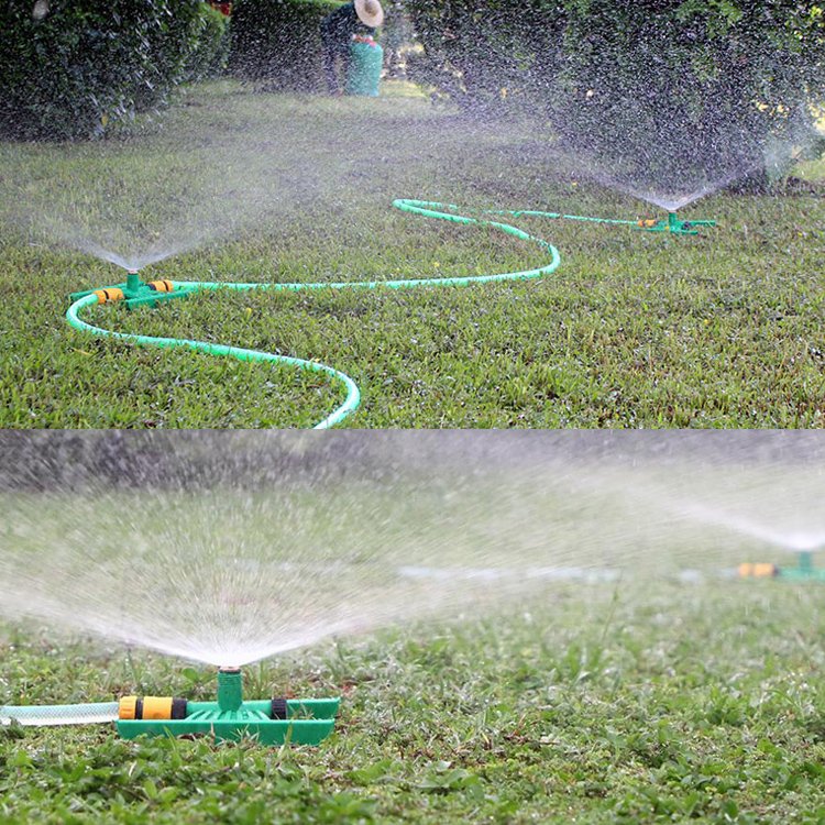 Automatic 360 Degree Rotating Water Green 3 Arm Spray Lawn Sprinkler