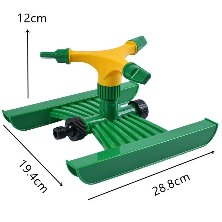 Automatic 360 Degree Rotating Water Green 3 Arm Spray Lawn Sprinkler