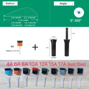 0~360° angle adjustment Plastic Underground scattering sprinkler