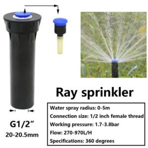 1/2 Inch Garden Lawn Sprinklers Various spray angles Ray sprinkler