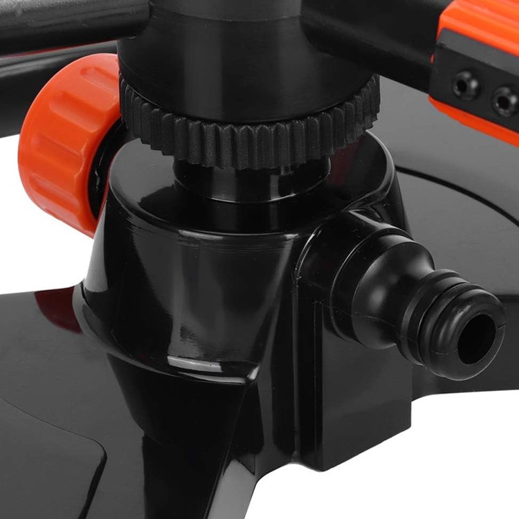 Garden Lawn Automatic Water Sprinkler 6 Nozzles Three Arm with circle base