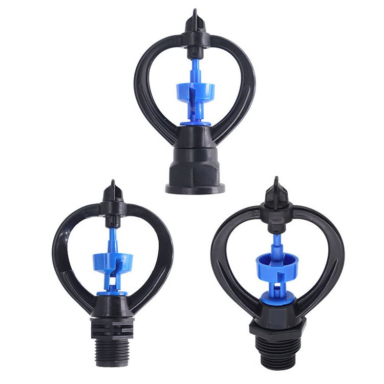 1/2 3/4 Inch Blue Turbine Garden Automatic Sprinkler 360 Degree Spray