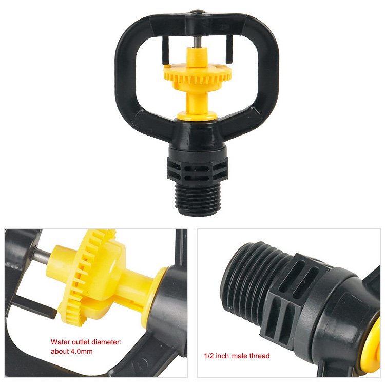 Plastic yellow shutter wheel nozzle 360 Micro Farm Irrigation Sprinkler