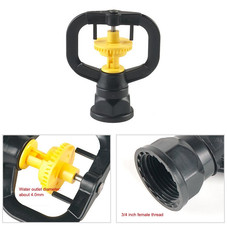 Plastic yellow shutter wheel nozzle 360 Micro Farm Irrigation Sprinkler