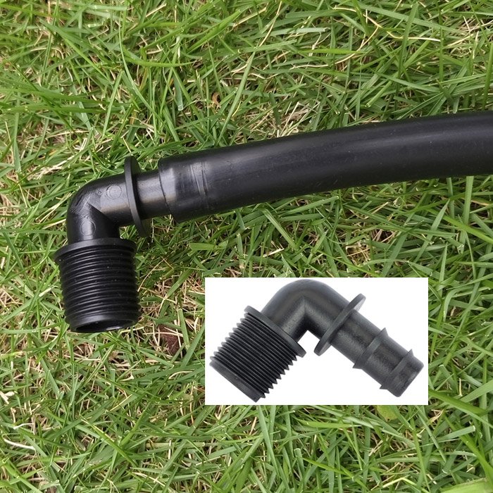 Barbed Elbow Fittings 1/2" 3/4" Male Thread Tee Elbow Straight for Drip Pipe