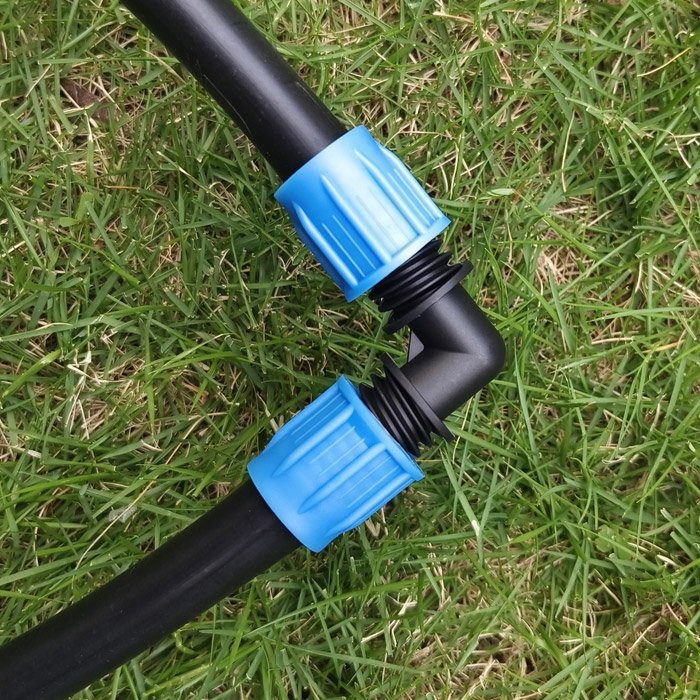 16mm PE Drip Line Lock Nut Elbow Connector Cheap Irrigation System