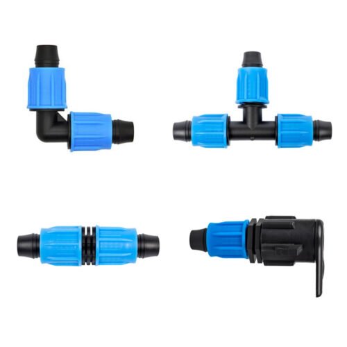 16mm PE Drip Line Lock Nut Elbow Connector Cheap Irrigation System