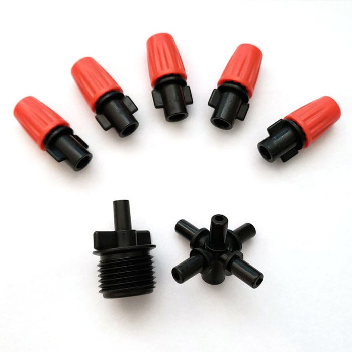 4/7mm 4 Way Barb Hose Fittings Connector for Micro Drip Irrigation System