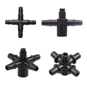4/7mm 4 Way Barb Hose Fittings Connector for Micro Drip Irrigation System