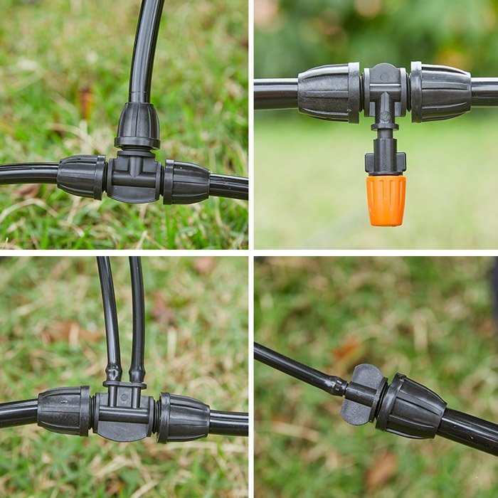 8/11mm Pipe With 4/7mm Barbed Reducing Cross Connector For Micro Hose