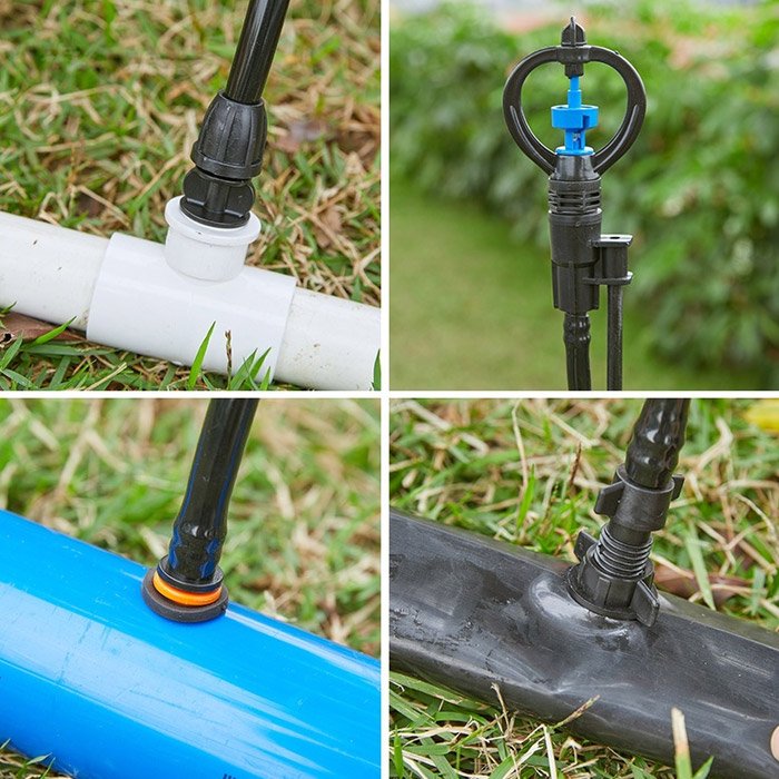 8/11mm Pipe With 4/7mm Barbed Reducing Cross Connector For Micro Hose